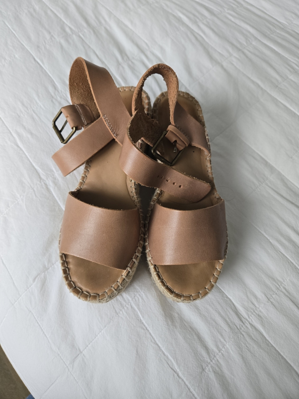 Soludos Tan Leather Espadrille Sandals